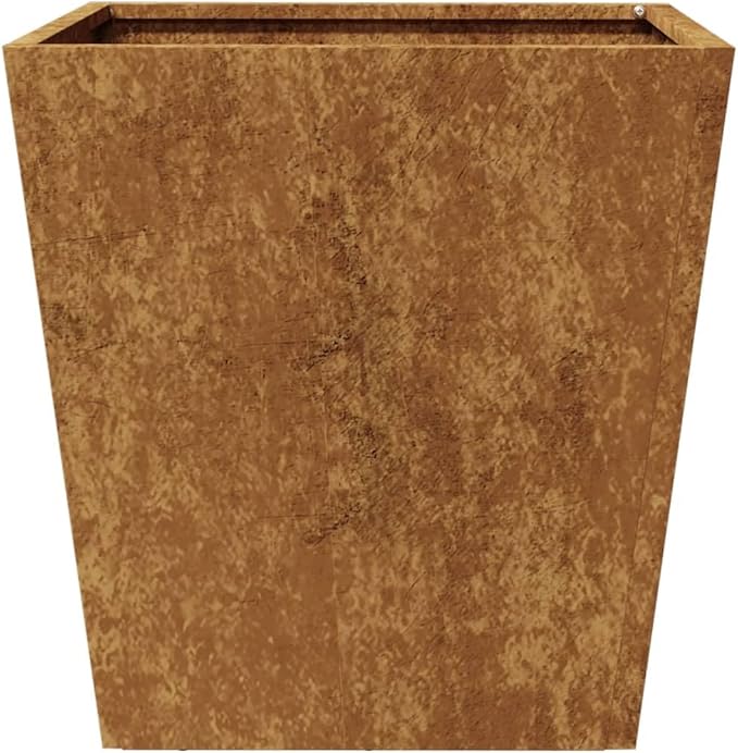 Garden Planter Set of 2 Brown, Spacious, Metal Steel Planter Box, Freestanding Planter for Flower Vegetable Fruit Herb, Modern, Square, 15.7"x15.7"x15.7" - Bloomnest
