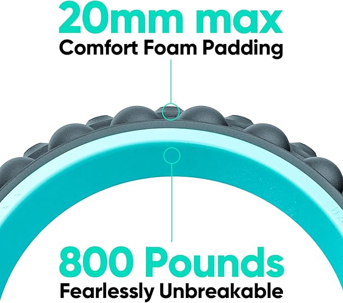 FitBeast Back Roller, Back Wheel Foam Roller - Targeted Muscle Roller for Deep Tissue Massage, Back Stretcher - Bloomnest