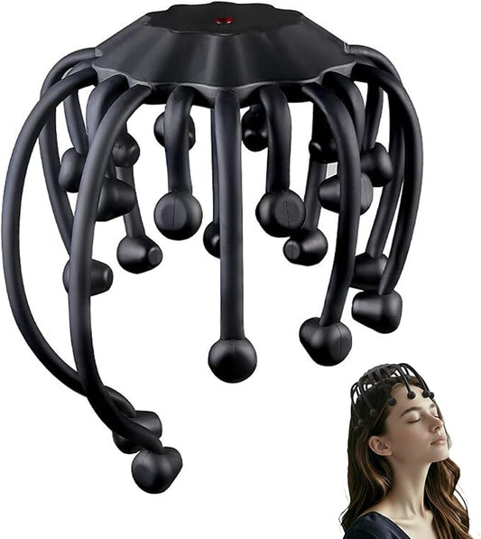 Head Massager Scalp Electric with Bluetooth Function, 360° Electric Head Massager Rechargeable 4 Modes, Electric Octopus Scalp Massager Portable, Long Battery Life, Scalp Stress Relax Massage Tool OrijioUS