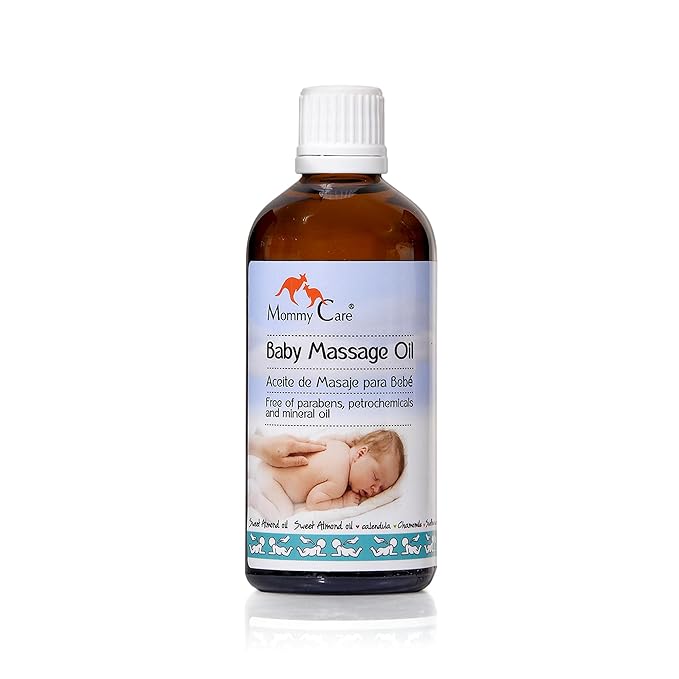 Mommy Care Baby Massage Oil – Vegan Plant-Based Natural Formula with Almond Oil, Calendula & Chamomile, Nourishes & Hydrates, 100ml / 3.38 fl oz - Bloomnest