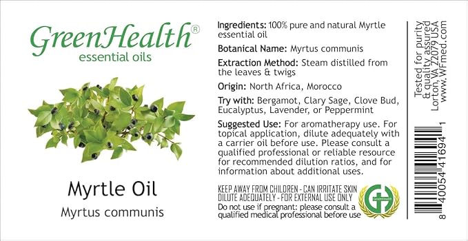 2 fl oz - Myrtle Essential Oil - 100% Pure Essential - GreenHealth