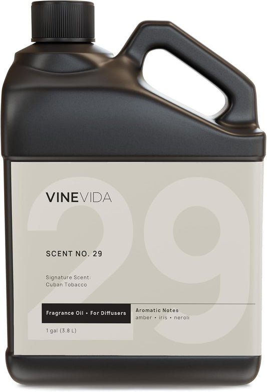 VINEVIDA [Gallon (128 Fl Oz)] Cuban Tobacco Fragrance Oil for Cold Air Diffusers, Essential Oils for Diffuser Oil Refill & Air Freshener Room Spray