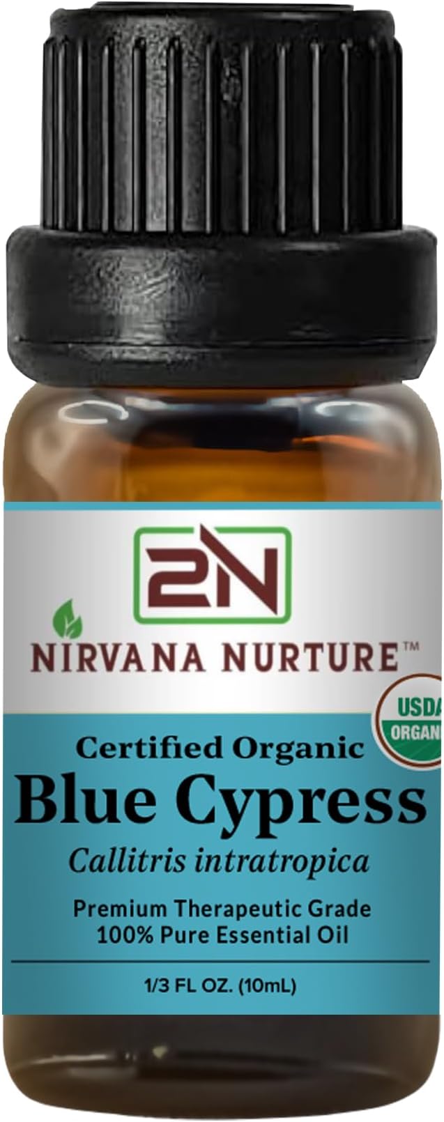 Blue Cypress Essential Oil, USDA Certified Organic, 100% Pure Undiluted, Aromatherapy Oil for Diffuser, Hair & Skin Care NirvanaNurture