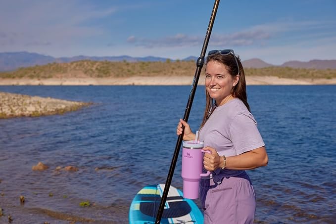 STANLEY Quencher H2.0 Tumbler with Handle and Straw 30 oz | Flowstate 3-Position Lid | Cup Holder Compatible for Travel | Insulated Stainless Steel Cup | BPA-Free | Lilac - Bloomnest