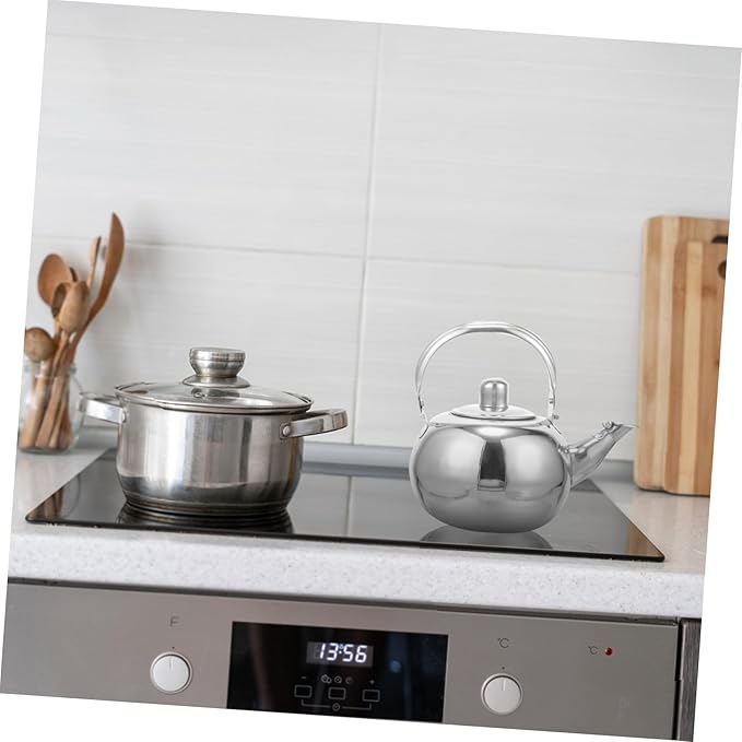 Thickened Stainless Steel Tea Kettle with Fine Mesh Strainer Small Teapot for Home Brewing Loose Leaf Tea Easy Pour Handle Household Water Kettle