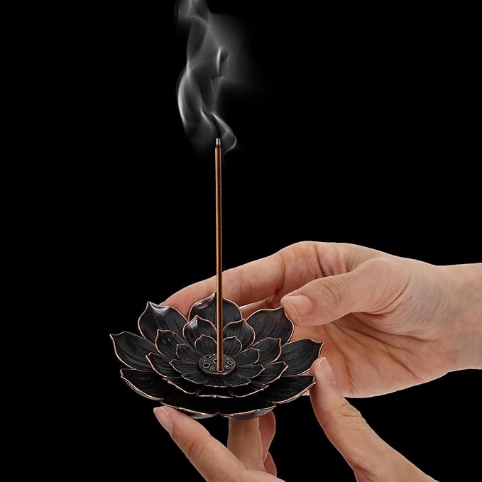 2 Pcs Lotus Incense Holder Lotus Incense Stick Holder Burner for Home Fragrance Yoga Sauna SPA Vintage Flower Shaped Multihole Holders for Stick 3.5× 3.5 Inches Women Festival Gifts - Bloomnest