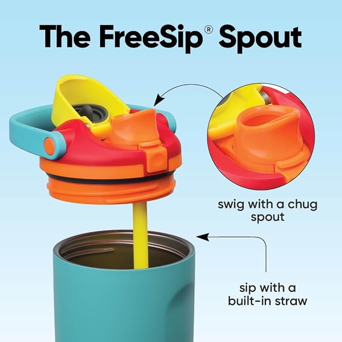 Owala FreeSip Sway Insulated Stainless Steel Water Bottle with Two-Way Spout, Built-In Straw and Bucket Handle, Made for Travel, School, and Sports, 40oz, BPA Free, Leak Proof, Summer Sweetness Owala