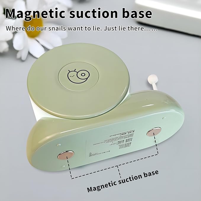 Cute Snail Night Light | Magnetic Base Dimmable Bedside Lamp | 800mAh Long-Lasting Soft Light|USB Rechargeable Timer Safe Portable LED Lamps|Breastfeeding Dorm Room Decor - Bloomnest