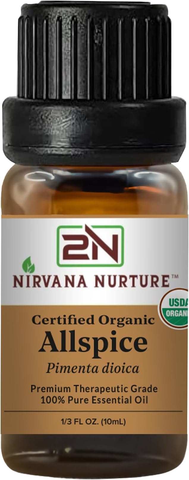 Allspice Essential Oil, USDA Certified Organic, 100% Pure Undiluted, Aromatherapy Oil for Diffuser, Hair & Skin Care NirvanaNurture