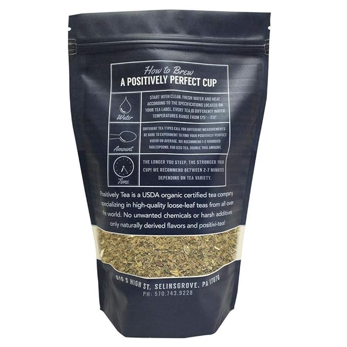 Positively Tea Company, Organic Spearmint Leaf, Herbal Tea, Loose Leaf, USDA Organic, 1 Pound Bag - Bloomnest