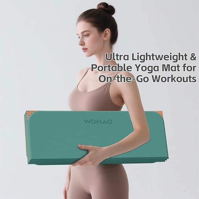 7-Fold Yoga Mat 70"x24" - 1/2 Inch Thick Folding Exercise Mat, Compact Non-Slip TPE Mat for Travel, Storage, Yoga & Home Gym, Lightweight & Portable - Bloomnest