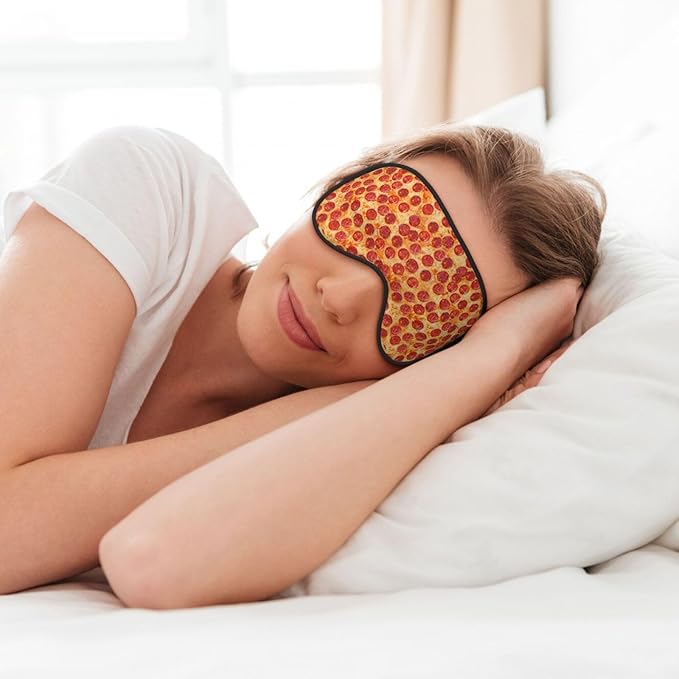 Pizza Pepperoni Sleeping Eye Mask Eye Mask for Sleeping Soft Comfort Eye Shade Blackout Eye Cover for Deep Rest Travel Nap Meditation - Bloomnest