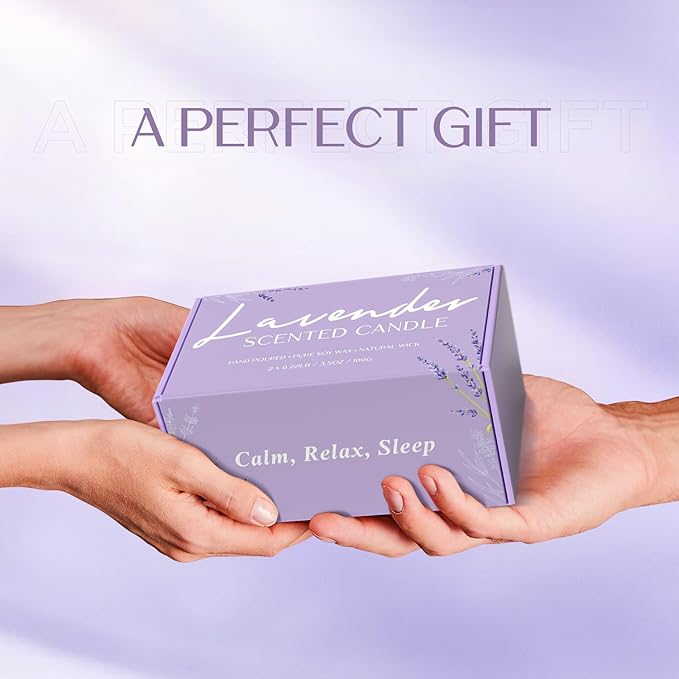 Lavender Candle, BOYUJK Scented Candles for Home, Scented Candle Set for Stress Relief and Promote Sleep, Candles Gifts for Women and Men - Bloomnest