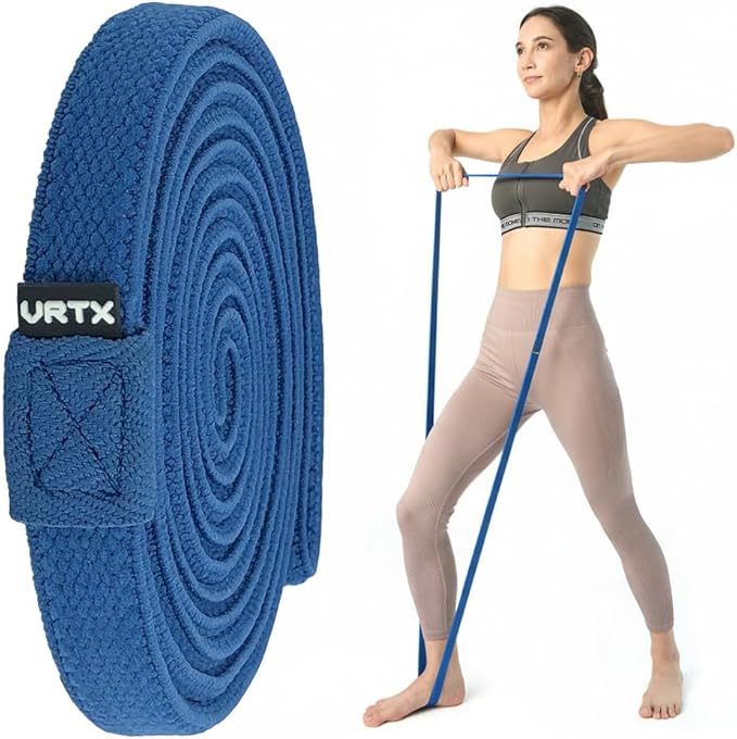 VRTX Fabric Resistance Bands for Men & Women | Long Exercise Band for Workout, Stretch, Yoga, Full Body Training | Soft Mesh Cloth, Non-Slip, High Durability Straps – Single Pack - Bloomnest
