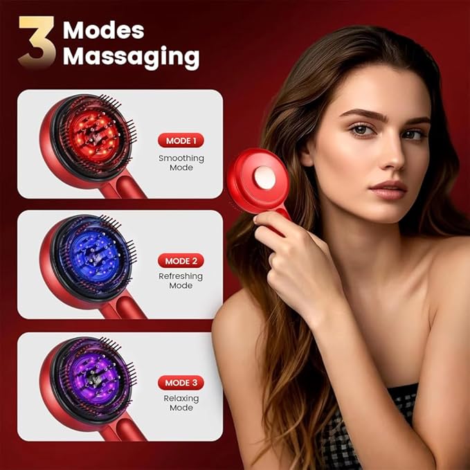 3-in-1 Scalp Massager for Hair Growth, Electric Hair Oil Applicator with EMS & Scalp Brush for Deep Cleansing, Rechargeable Head Massager for Scalp Care and Relaxation at Home Dexmary