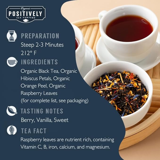 Organic Positively Tea Company, Paradise Black Tea, Loose Leaf, 16 Ounce - Bloomnest