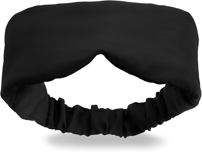 Infinity Travel - Bamboo Sleep Mask - Silky Soft Eye Mask - Comfortable - 100% Light Blocking Night - Machine Washable (Black) - Bloomnest