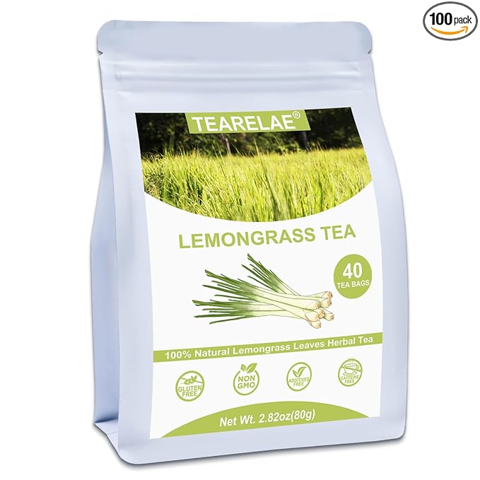 TEARELAE - Lemongrass Tea Bags, 40 Count - Premium Natural Lemon Grass Herbal Tea Bags - Non-GMO - Caffeine-free - Support Healthy Digestion - Bloomnest