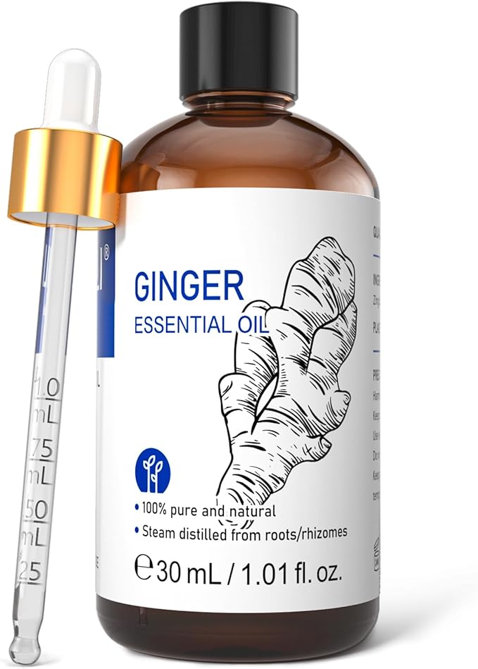 HIQILI 1 Fl Oz Ginger Oil, 100% Pure Natural Ginger Essential Oil for Hair, Massage, Skin - 30ml - Bloomnest