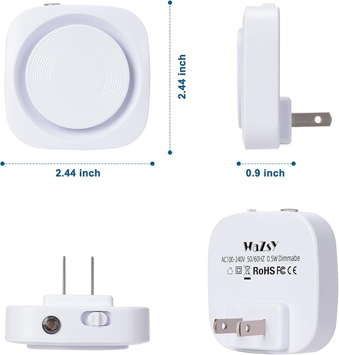 Red Night Lights Plug into Wall, 4 Packs Dimmable Night Light with Dust to Dawn Sensor, Automatically Turn on and Off, Gentle Glow Nightlight for Bathroom,Bedroom,Stairs,Kitchen,Hallway, Red - Bloomnest
