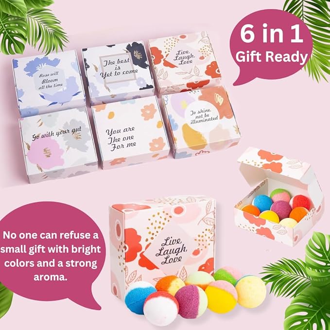 48 Natural & Organic Bath Bombs for Women and Kids, Rich in Essential Oils, Relaxation and Stress Relief, BathBombs Gift Set for Mothers Day, Christmas, Valentines Day & Birthday - Bloomnest