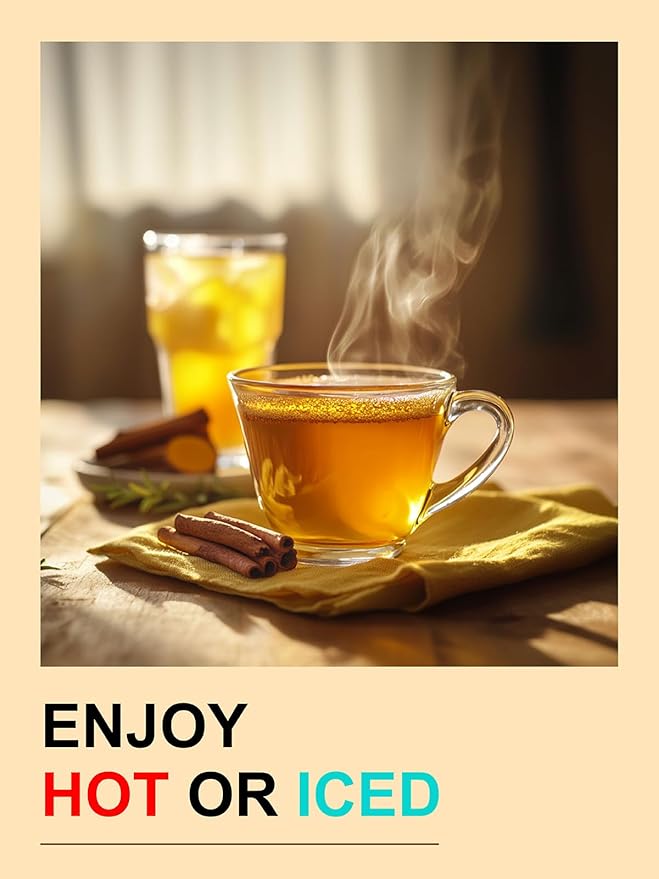 TeeLux Turmeric Chai Tea, Turmeric Tea with Licorice, Cinnamon, Ginger & Green Cardamom, Warming & Spicy Flavor, 100 Count - Bloomnest