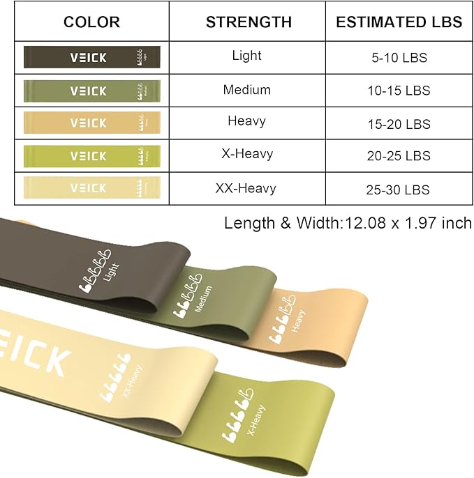 VEICK Resistance Bands for Working Out, Exercise Bands, Workout Bands, Pull Up Assistance Bands, Long Heavy Stretch Bands Set for Men and Women, Power Weight Gym at Home Fitness Equipment - Bloomnest