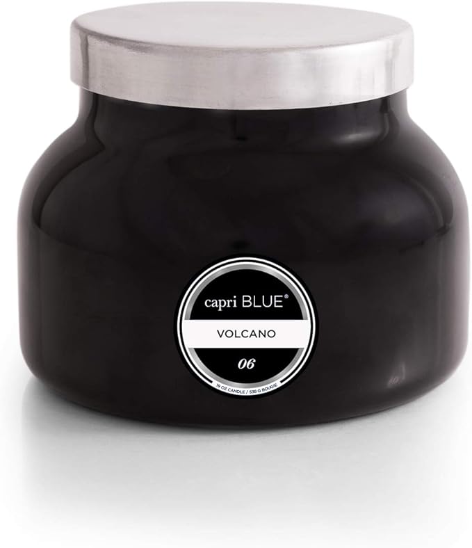 Capri Blue Volcano Scented Candles - Luxury Glass Jar Candles for Home Scented with Tropical Fruit & Sugared Citrus - Soy Wax Blend - Capri Blue Volcano - Black Color (19 oz) - Bloomnest
