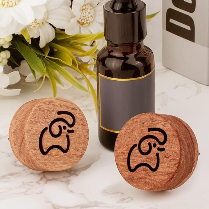 Essential Oil Car Diffuser, 2 PCS Elephant Calf Shaped Car Aromatherapy Wood Diffuser with Vent Clip - Bloomnest