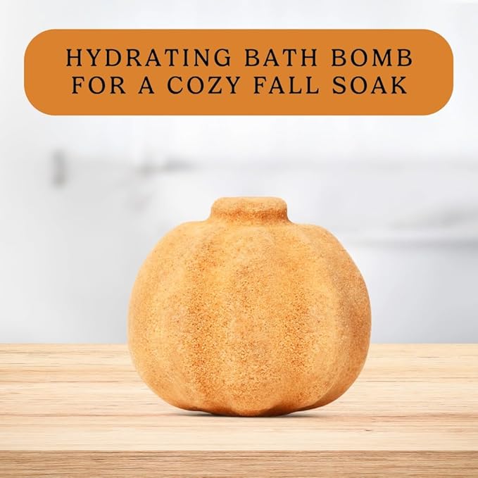 PACHA SOAP Co. Bath Bombs, Pumpkin Spice, 7 oz, 3-Pack (21 oz Total) - Limited Fall Scent, Sweet & Spicy, Premium, Nourishing & Restorative, Pumpkin Style 2-Piece Bath Bomb, Handcrafted in The USA - Bloomnest