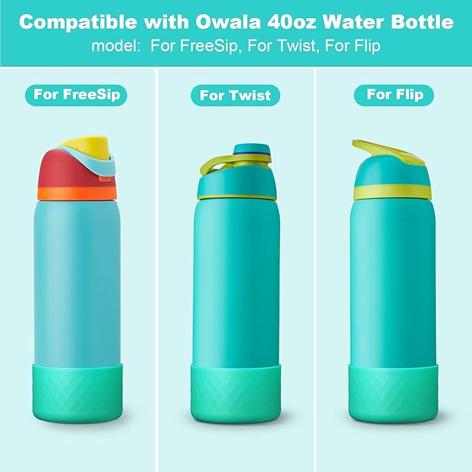 Silicone Boot for Owala Water Bottle 24 oz 32 oz 40 oz, Anti-Slip Protective Sleeve for FreeSip/Twist/Flip Stainless Steel Water Bottles Accessories BEONSKY