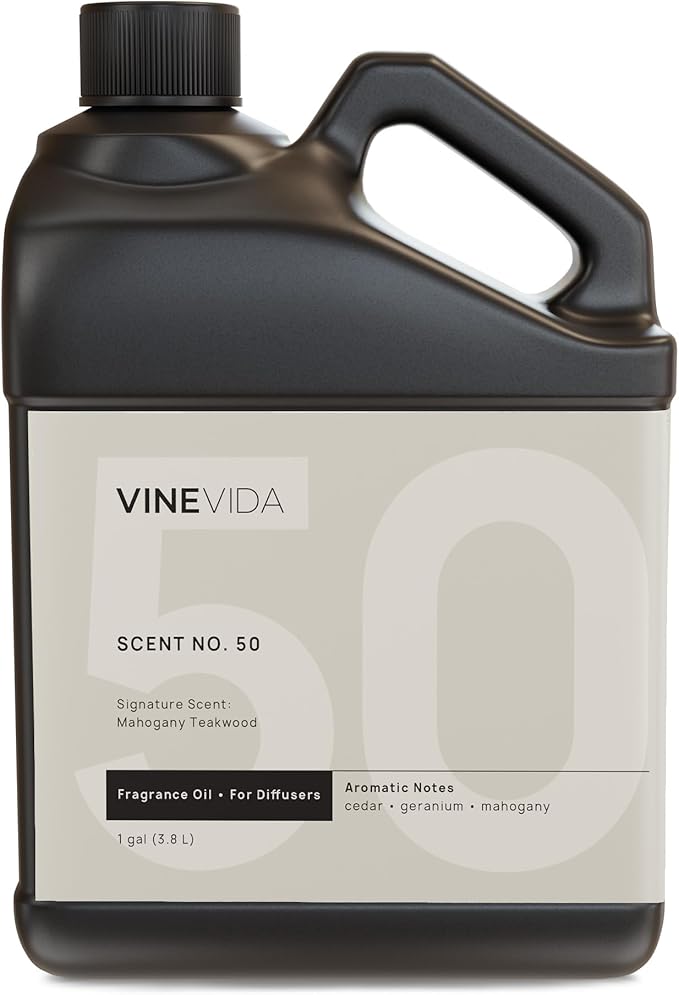 VINEVIDA Mahogany Teakwood Fragrance Oil for Cold Air Diffusers - Gallon(128 Fl Oz) - Essential Oils for Diffuser Oil Refill & Air Freshener Room Spray - Bloomnest