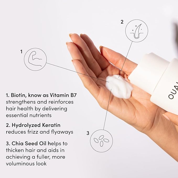OUAI Fine Shampoo and Conditioner Set - Sulfate Free Shampoo and Conditioner for Women & Men - Made with Keratin, Marshmallow Root, Shea Butter & Avocado Oil - Free of Parabens & Phthalates (10 Fl Oz) - Bloomnest