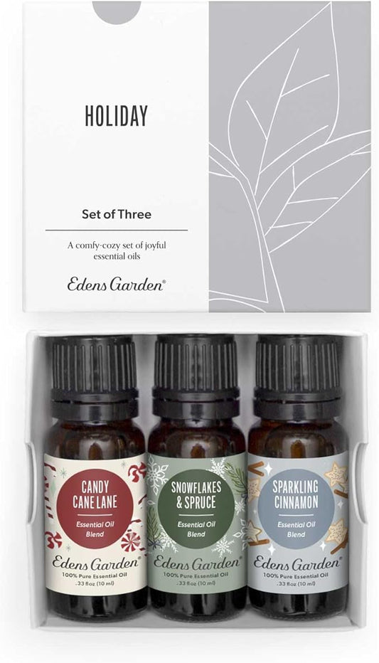 Edens Garden Christmas Essential Oil Blends Holiday 3 Set – 100% Pure Therapeutic Grade, Natural & Free of Fragrance Oil – for Autumn & Winter Festive Season - Ideal for Home Diffusers, 10 ml/ 3 Pack - Bloomnest