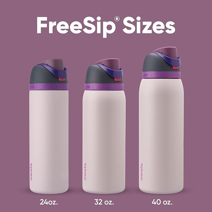 Owala FreeSip Insulated Stainless Steel Water Bottle with Straw for Sports, Travel, and School BPA-Free Sports Water Bottle, 24 oz, Dreamy Field Owala