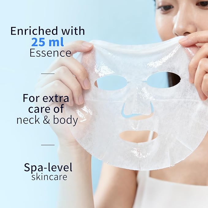 Brightening Hydrating Face Mask (10 PCS), Glowing & Moisturizing Sheet Mask with Niacinamide, Rosa Water and Arbutin, Rose Face Mask For All skin types, Added Fragrance Free - Bloomnest