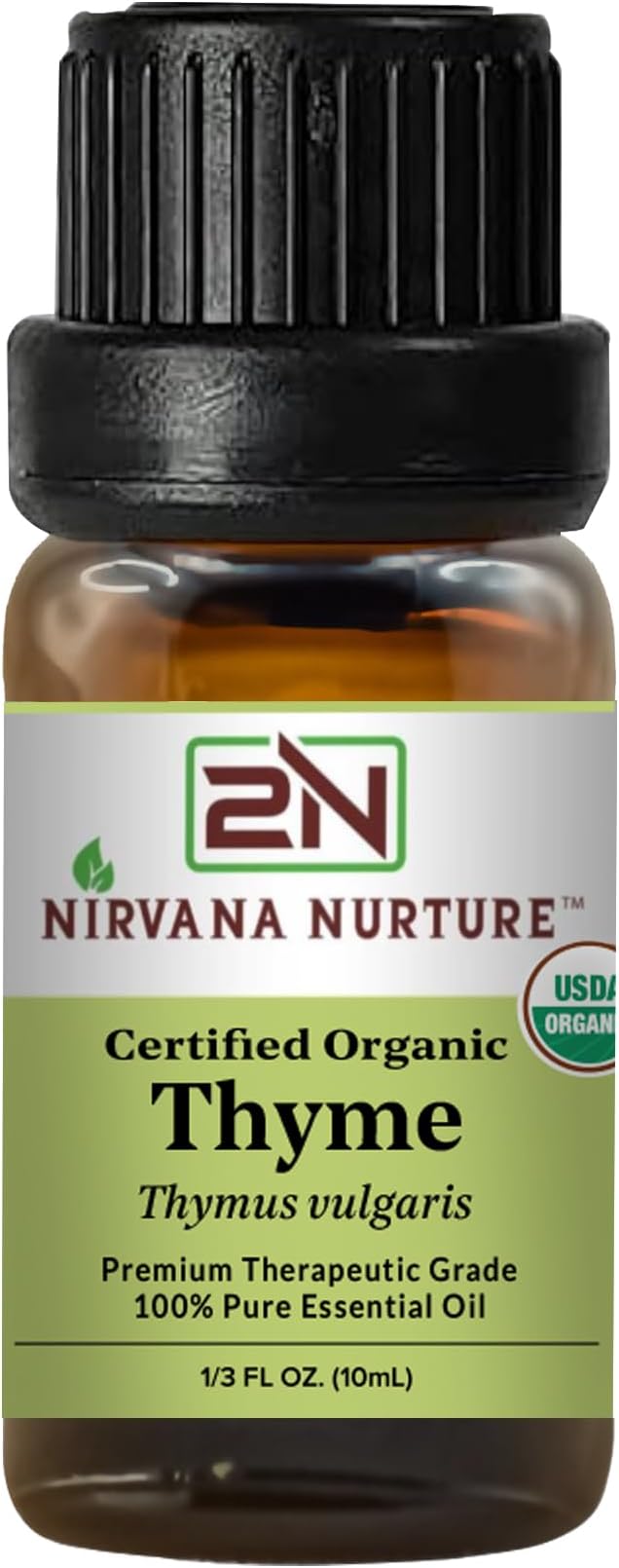 Thyme Essential Oil, USDA Certified Organic, 100% Pure Undiluted, Aromatherapy Oil for Diffuser, Hair & Skin Care NirvanaNurture