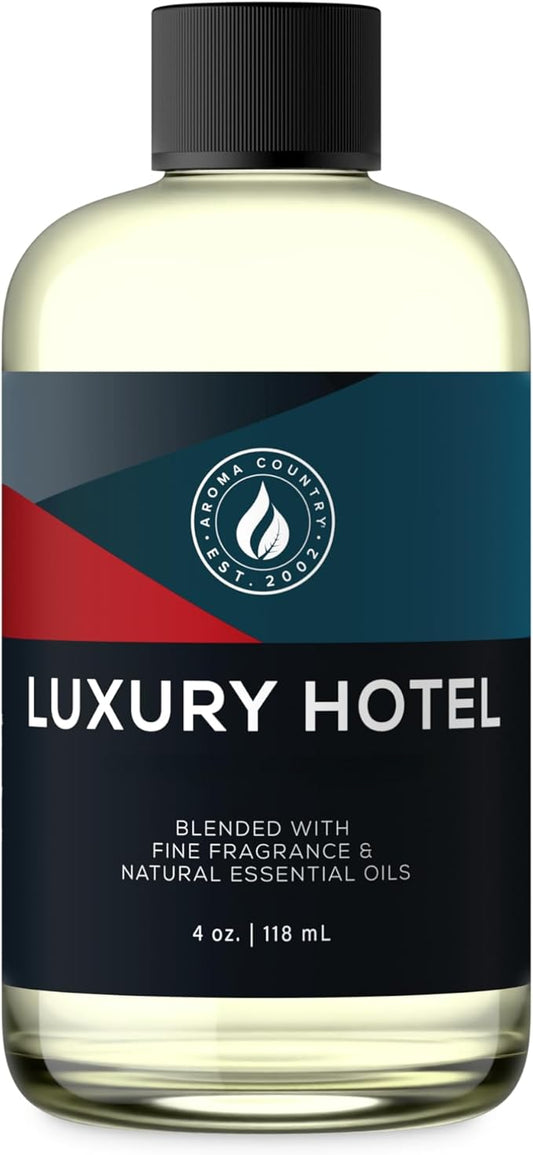 Aroma Country Luxury Hotel Diffuser Oil - Luxury Hotel Scent Oil for Diffuser & Air Fresheners for Home - Essential Oil Diffuser Refill, Home Fragrance Collection with Gardenia & Amber (4 Fl. Oz) AromaCountry