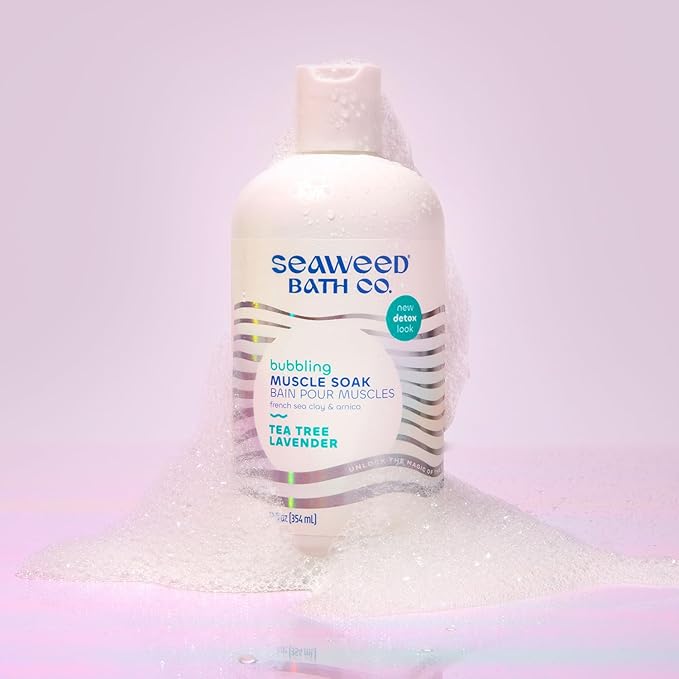 Seaweed Bath Co. Bubbling Muscle Soak, Tea Tree Lavender Scent, 12 Ounce, Sustainably Harvested Seaweed, French Sea Clay, Arnica - Bloomnest