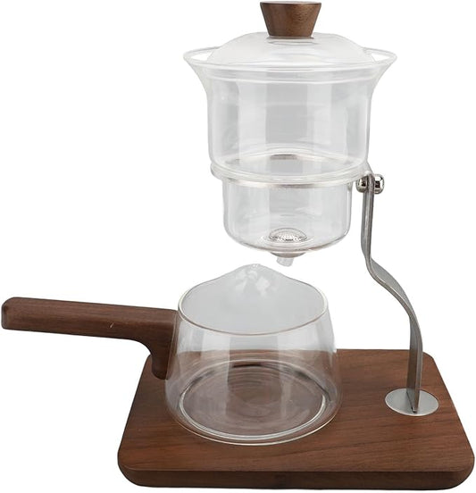 TOPINCN Glass Teapot Set Semi Automatic Drip Rotating 350ml Capacity Automatic Drip Tea Pot, Glass Tea Set with Magnetic Filter for Family Gatherings or Office Breaks