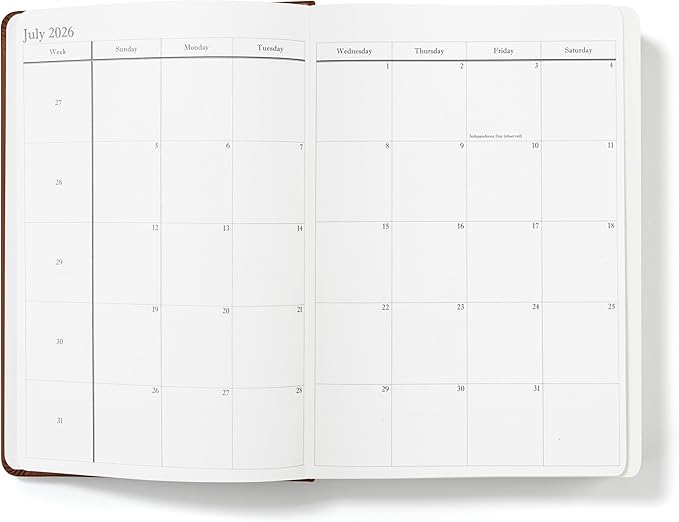 Wykeham's Executive 2026 Daily Journal Planner – US Public Holidays & Format – Customization Available (Personalized Brown, 8.5"×5.5") - Bloomnest