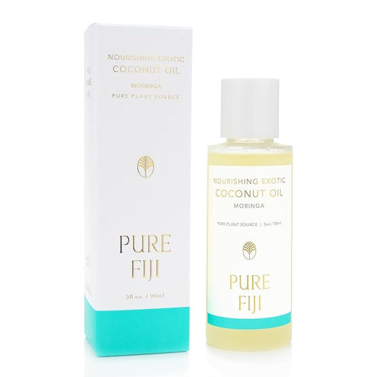 PURE FIJI Travel Size Nourishing Exotic Coconut Oil, Moringa (3oz/90ml)