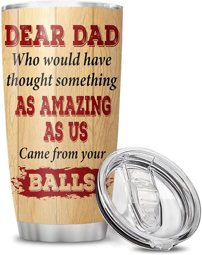 Custom Gifts for Dad Personalized Funny Fathers Day Tumbler from Daughter Son with Kids Names Daddy Gifts from Kids for Fathers Day Birthday 20oz Cup with Lid Vacuum Insulated Travel Coffee Mug - Bloomnest