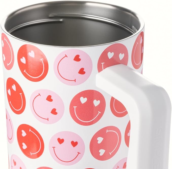 Simple Modern 40 oz Trek Tumbler with Handle and Straw Lid | Cup Holder Friendly Insulated Stainless Steel Travel Mug | Happy Heart Eyes SimpleModern