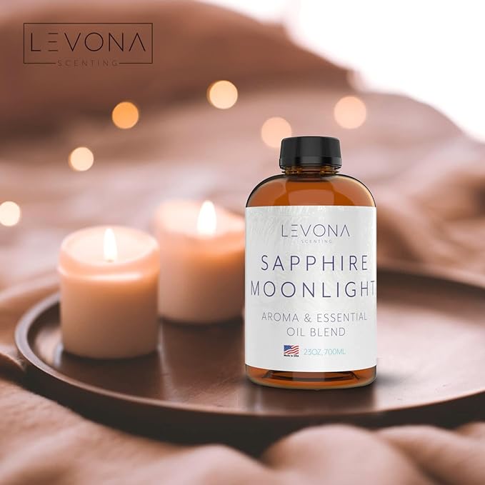 Levona Scent Essential Oil - Fresh Aroma for Home, Office, Hotel & Spa, Perfect in Humidifiers and Diffusers, Luxury Fragrance, with Lemon & Aqua Marine Notes - 700ml/ 23 fl oz, Sapphire Moonlight - Bloomnest