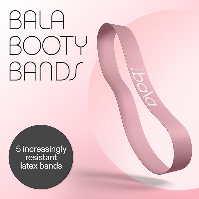 Bala Booty Bands Resistance Bands for Women & Men - Elastic Exercise Bands for Working Out - Wrist, Ankle, Legs & Booty Bands - Workout Resistance Bands for Yoga, Pilates, Strength Training - Bloomnest