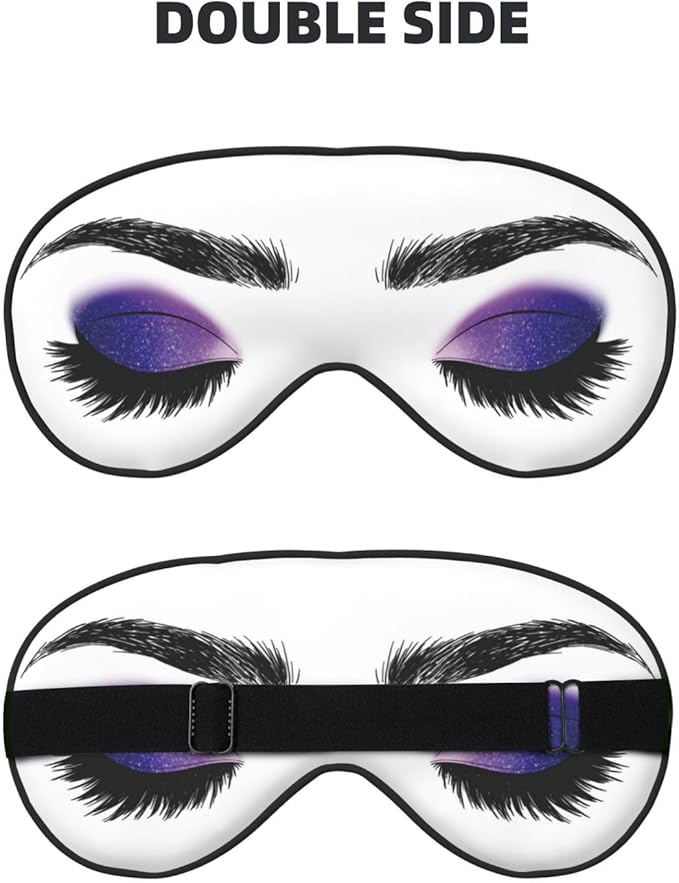 Sleep Eye Mask Purple Eyeshadow Eyelash Sleep Mask for Women Men Comfortable Eye Mask with Adjustable Strap Soft Eye Cover Blindfold for Travel Yoga Nap Shift Work - Bloomnest
