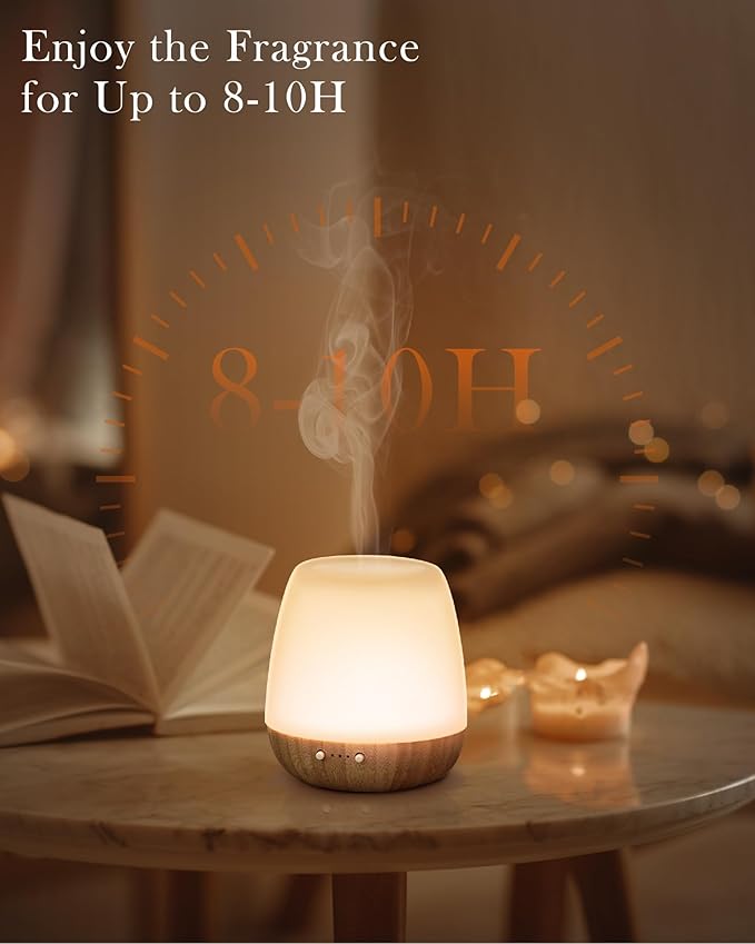 Glass Essential Oil Diffuser, 180ml Ultrasonic Aroma Diffuser for Essential Oil Large Room, Auto-Off Timer & Night Light, Quiet, Air Diffusers for Home Bedroom Office, Gift Idea - Bloomnest