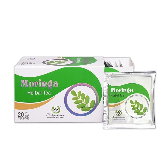 HERBOGANIC Moringa Herbal Tea - Digestion Support and Immune Boost | Refreshing and Delicious Blend | Natural Ingredients | 20 Tea Bags - Bloomnest