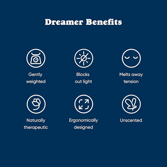 Bearaby Midnight Blue Sleep Mask 23” x 4” Weighted Eye Mask for Sleeping 0.75 lbs 100% Light Blocking Mask for Travel and Rest Silky Soft Fabric for Deep Gentle Sleep - Bloomnest